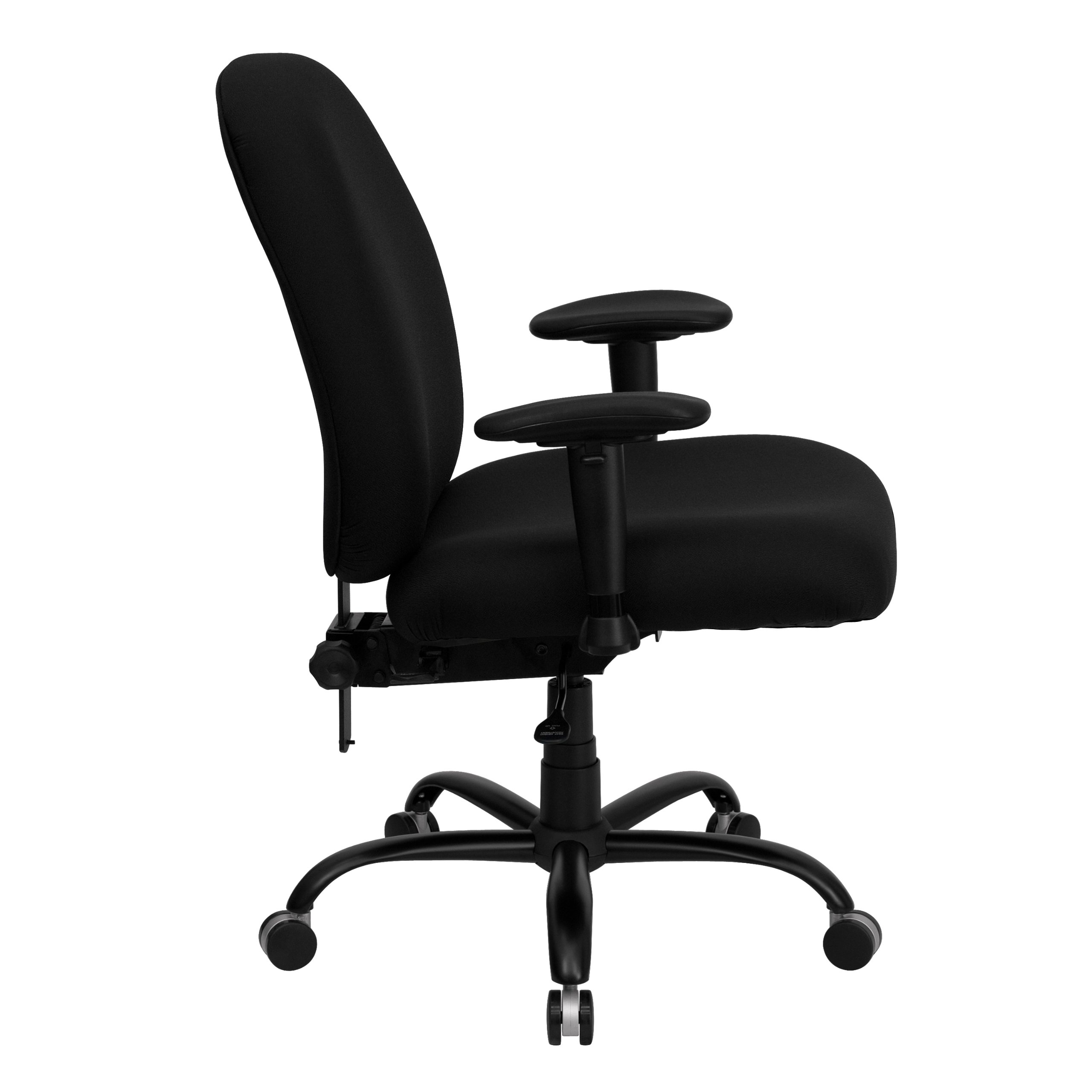 Flash Furniture HERCULES Series Big & Tall 400 lb. Capacity Black Fabric Executive Ergonomic Office Chair with Adjustable Backrest & Armrests - Perfect for Home Office, Gaming & Professional Workspaces