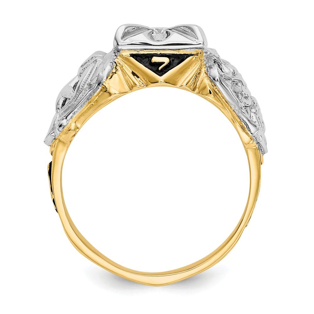 14K Solid Yellow Gold Masonic Ring for Men with 0.2 Carat Diamonds - Perfect for Fraternal Events, Gifts & Formal Occasions
