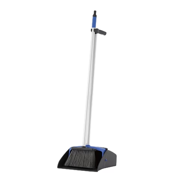 Oates Platinum Lobby Dustpan Set - Heavy Duty Commercial Cleaning Tool for Hotels, Offices & Schools - Durable Stainless Steel Dust Pan with Long Handle