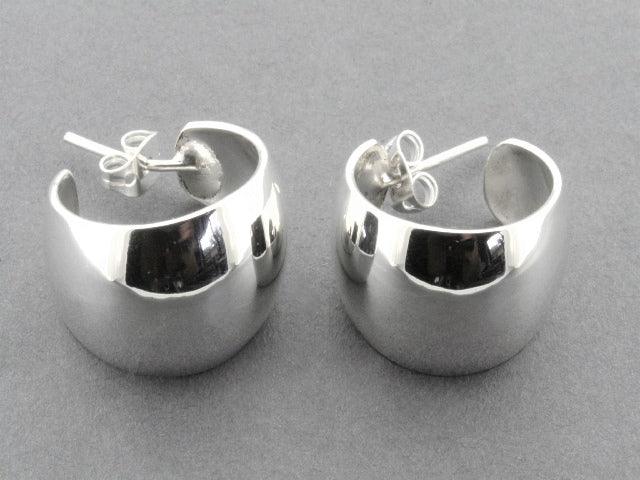 Convex Hoop Stud Earrings - Sterling Silver 925 Hypoallergenic for Sensitive Ears | Perfect for Everyday Wear, Parties & Gifts
