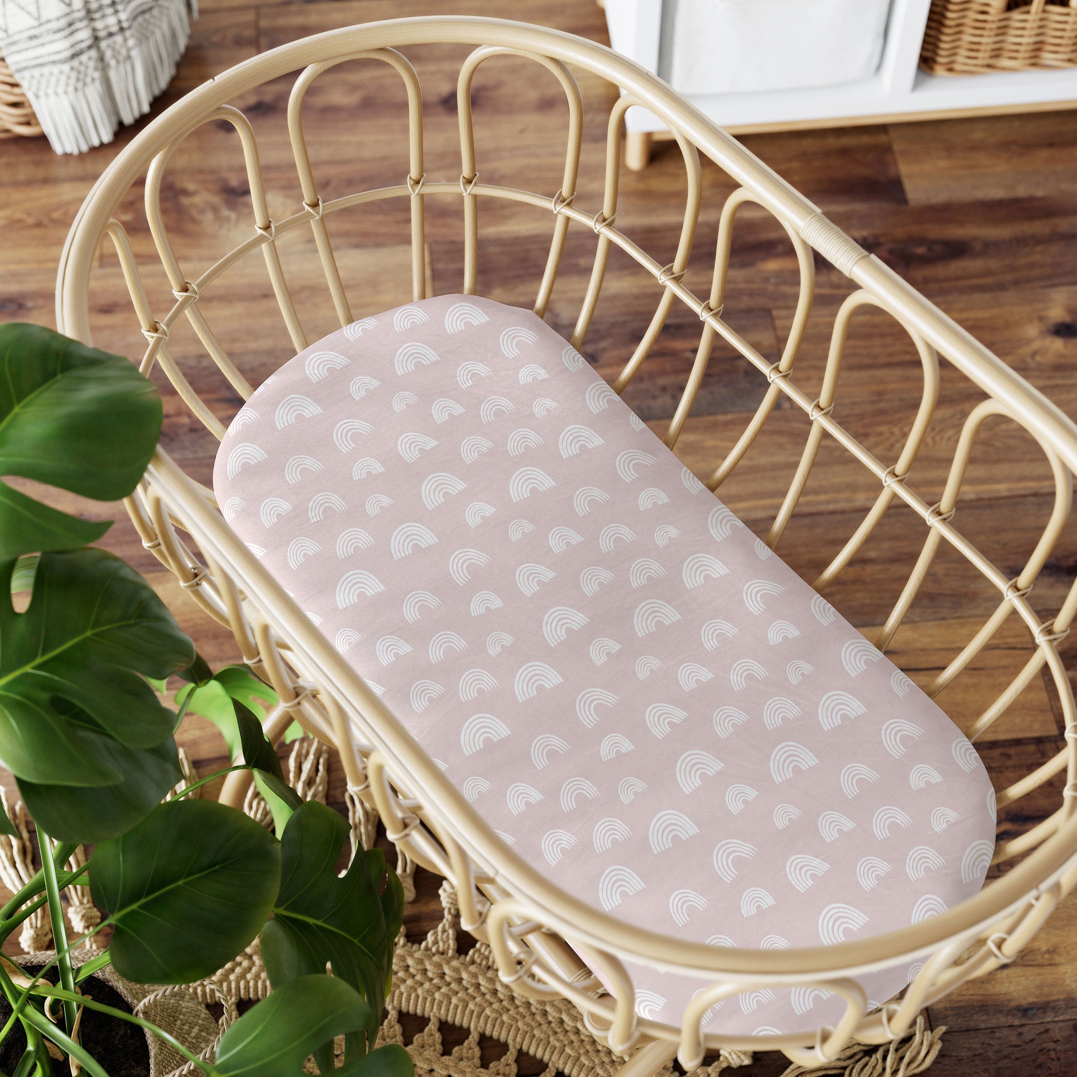Nordic 2-Pack Jersey Bassinet Fitted Sheets - Soft Dusty Berry & Rose Colors - Perfect for Nursery, Baby Shower Gifts & Newborn Essentials