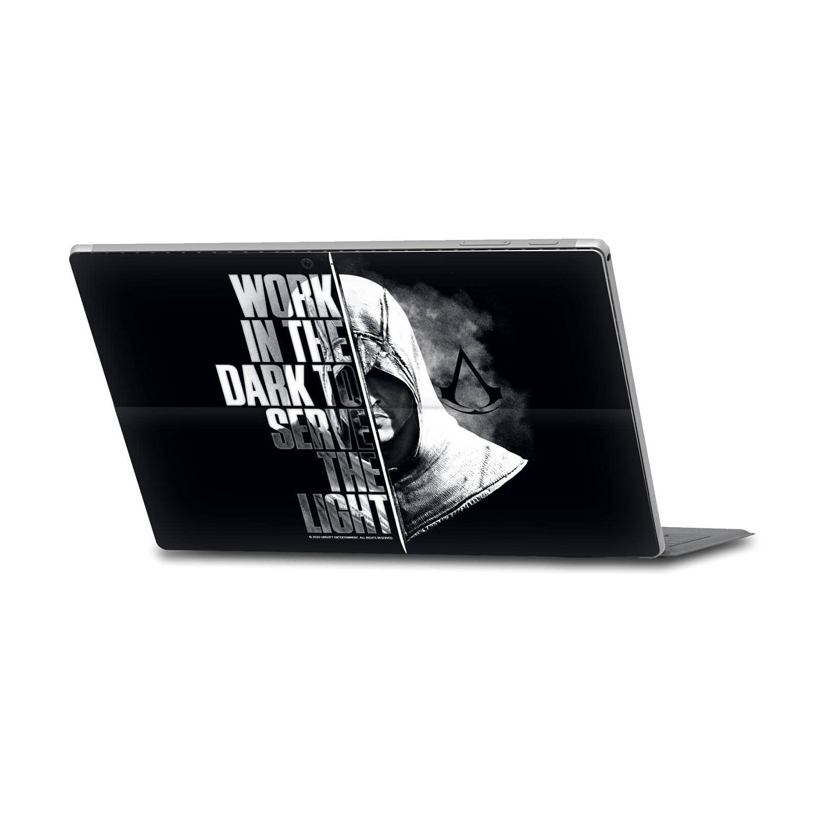 Officially Licensed Assassin's Creed Vinyl Sticker Skin for Microsoft Surface Pro 4/5/6 | Durable Decal Cover with Half Typography Design - Perfect for Gaming Laptops, School & Office Use