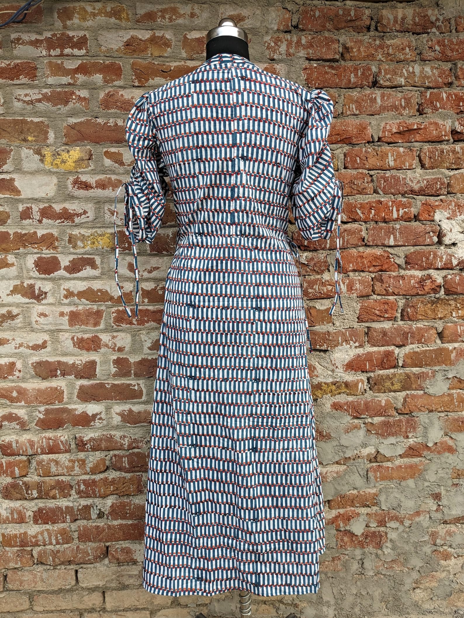 Handmade Block Printed Cotton Dress | Floral Summer Dress | Adjustable Fit | Made in India | Perfect for Beach Vacations, Boho Parties & Casual Outings