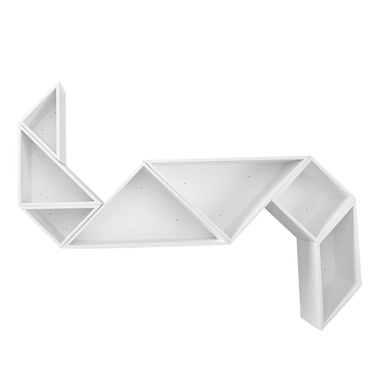7-Piece Floating Wood Wall Shelves Set - Modern Wall Mounted Shelving for Bedroom, Bathroom & Living Room Decor - Stylish Storage Solution for Books, Plants & Home Accessories
