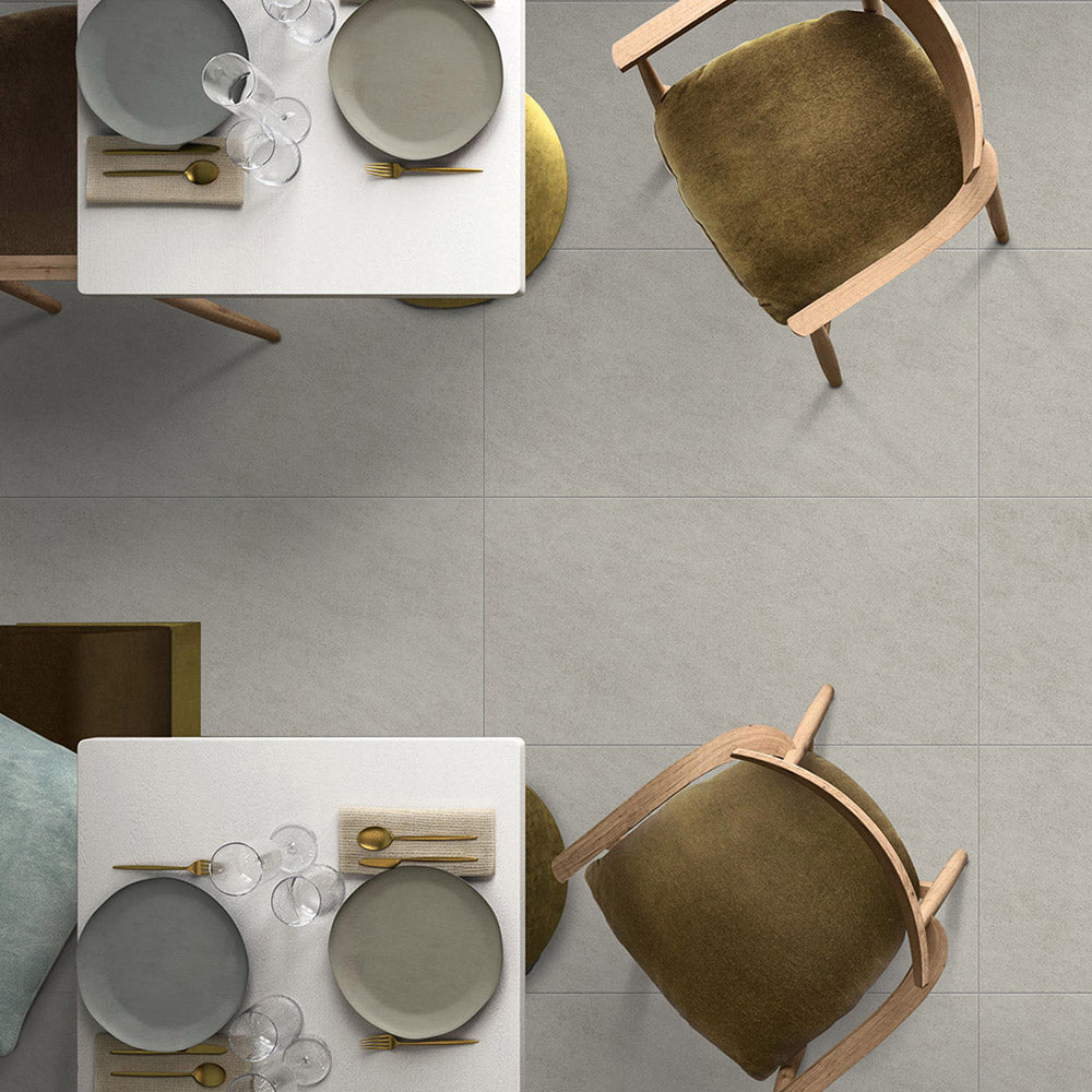 Questi Grey 450x450 Matt Porcelain Tile - Premium Matte Finish Ceramic Floor & Wall Tiles for Bathroom, Kitchen, and Living Room
