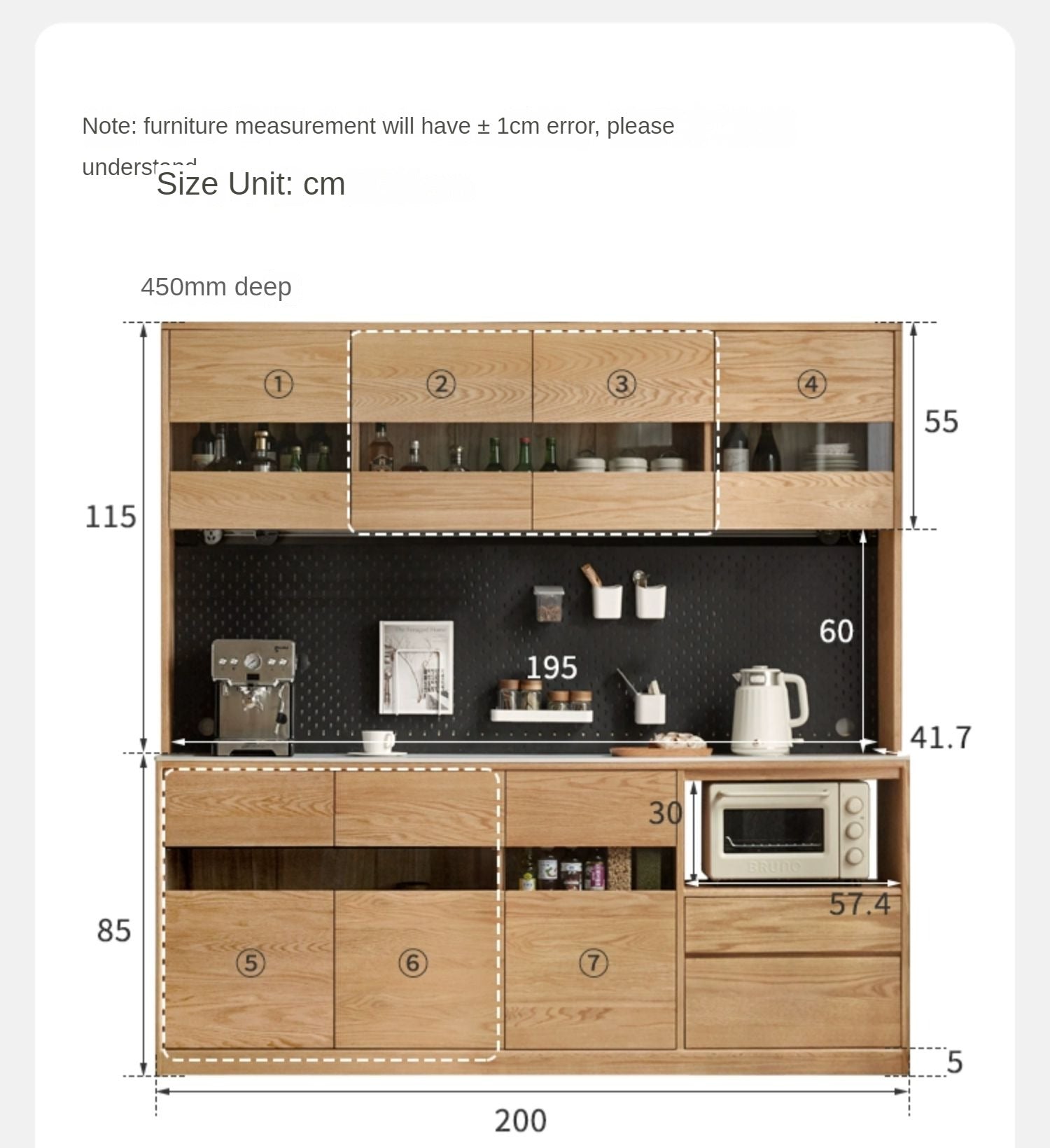 Modern Oak Solid Wood Sideboard Buffet Cabinet - Stylish Storage for Dining Room, Living Room & Entryway