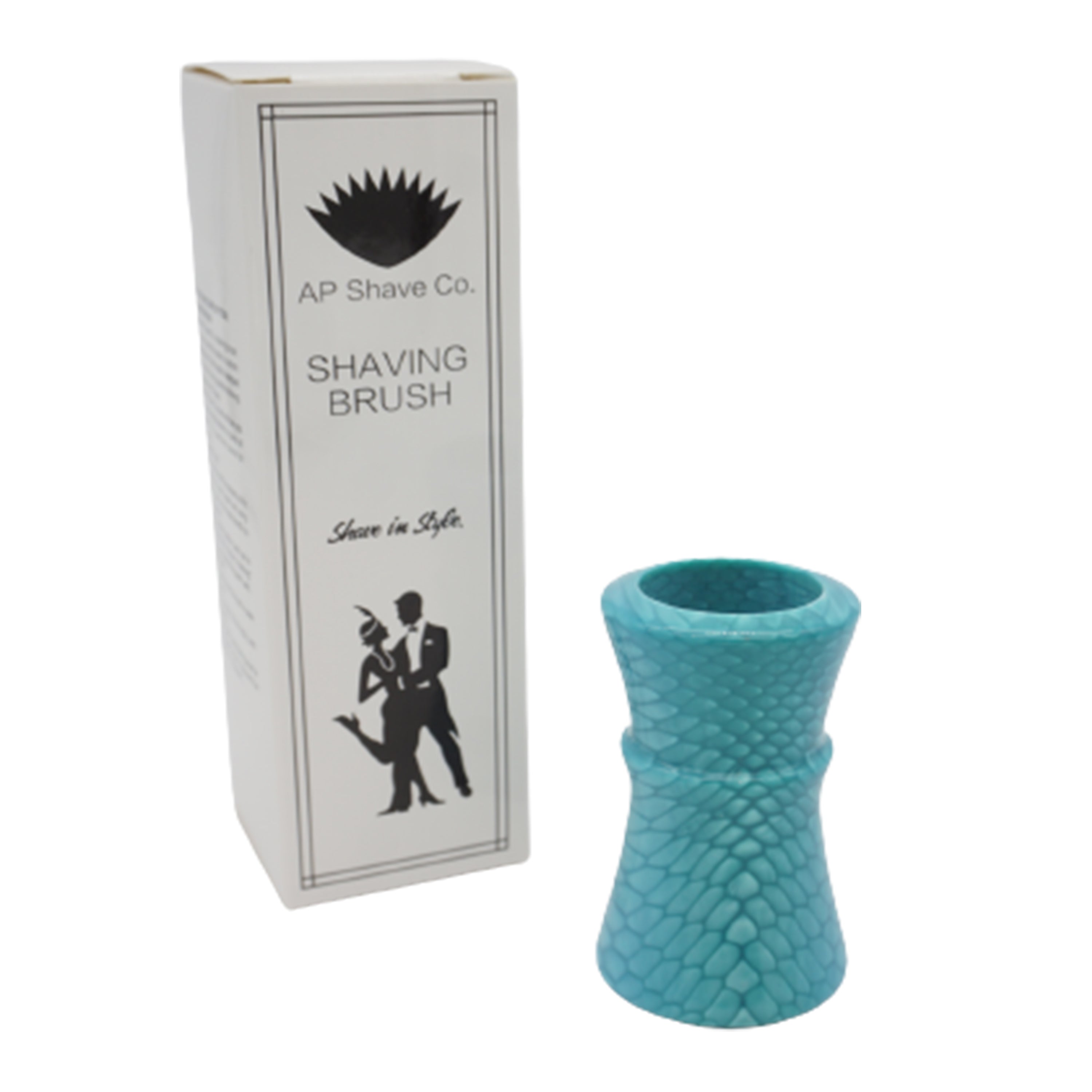 Premium Blue Snakeskin Handmade Shaving Brush Handle - Fits 24mm & 26mm Knots - Perfect for Wet Shaving & Grooming Gifts