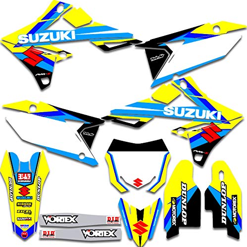 Custom Suzuki RMZ 450 Graphics Kit & Number Plates - Perfect Fit for 2018-2019 Models - Personalize Your Dirt Bike for Motocross & Off-Road Racing