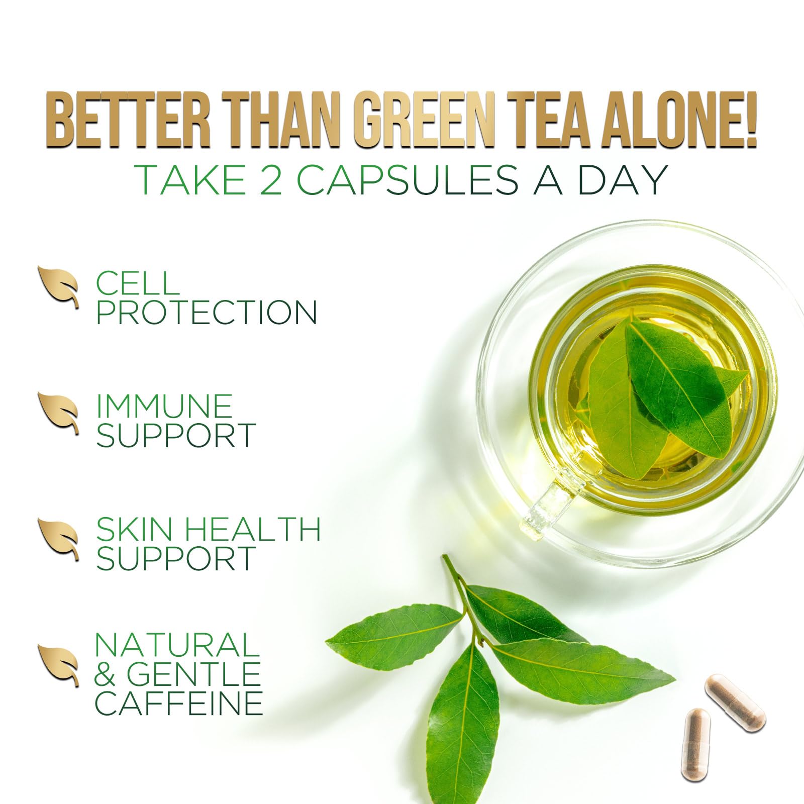 Green Tea Extract Pills 1300mg - 98% Standardized EGCG, 3X Extra Strength for Natural Energy - Supports Antioxidant, Heart Health & Immune System - Vegan Capsules with Polyphenols (120 Count) - Perfect for Daily Wellness & Active Lifestyle