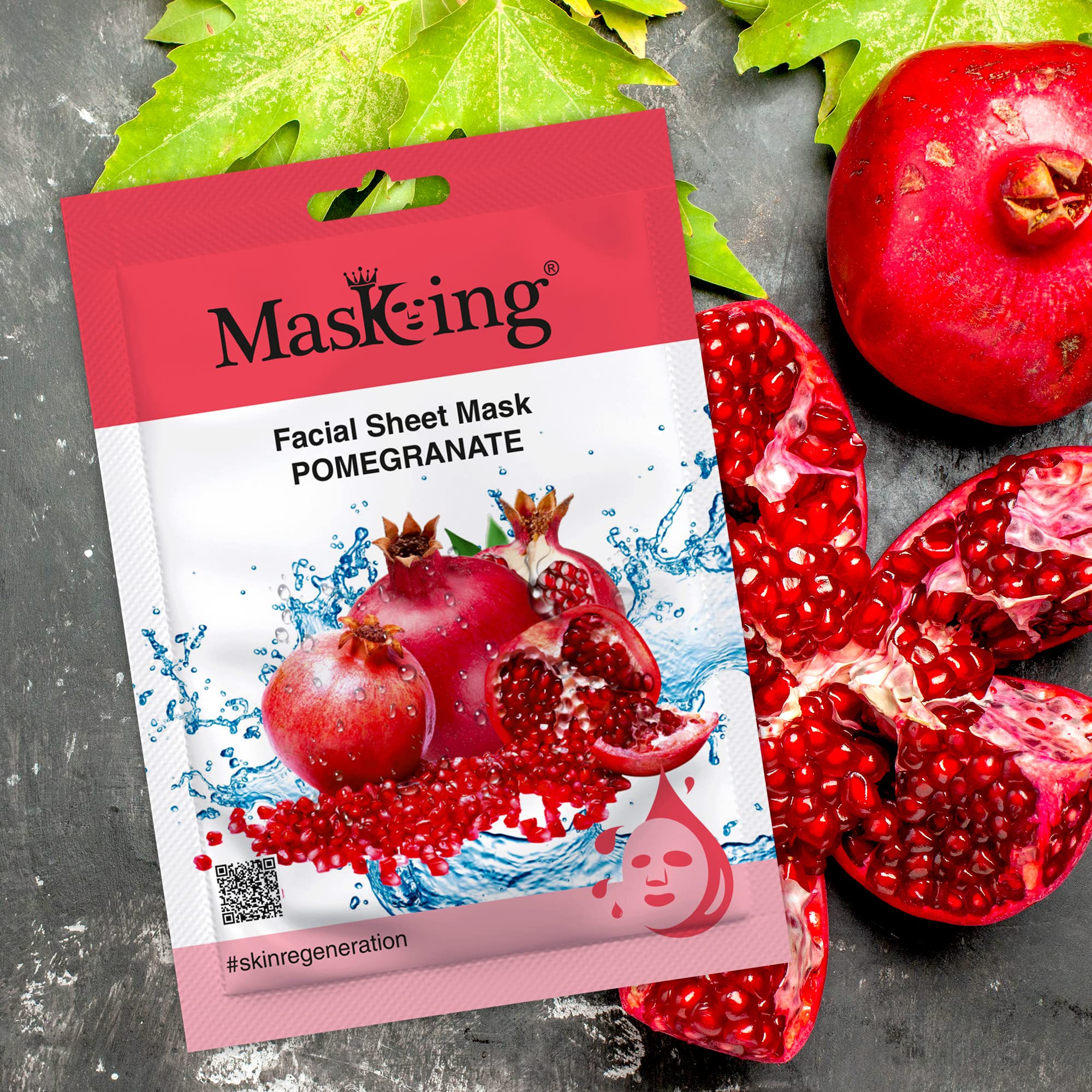 MasKing Beauty Facial Sheet Mask Set - Cucumber, Lemon, Pomegranate, Kiwi & Honey for Skin Calming, Brightening & Hydration - 5 Sheet Masks (100ml Each) for Women & Men - Perfect for Daily Skincare Routine, Spa Day & Gift Giving