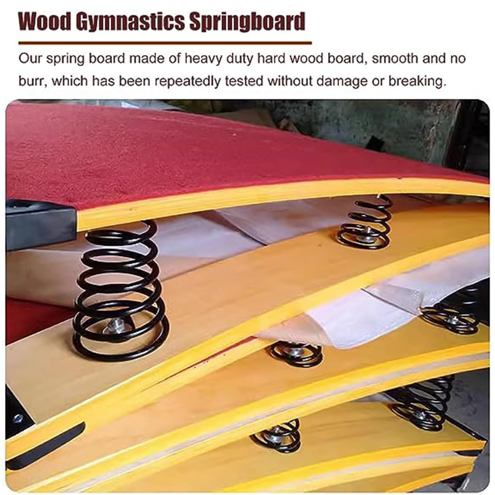 Professional Heavy-Duty Curved Gymnastics Springboard for Kids & Juniors - Steel Spring, Anti-Skid Jump Pad, Thick Durable Design | Perfect for Vault Training, Home Practice & Gymnastics Clubs