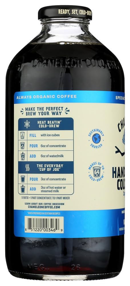 Chameleon Cold-Brew Vanilla Coffee Concentrate - 6 Pack | Premium Organic Cold Brew Coffee for Home, Office & Travel | Smooth & Bold Flavor | Perfect for Iced Coffee, Lattes & Cocktails