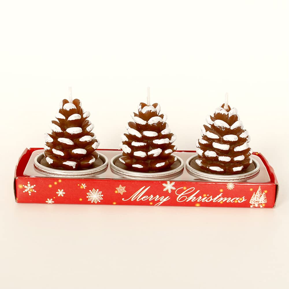 Christmas Tealight Candles Set - 3 Pcs Paraffin Wax for Home Decor | Holiday Gift & Party