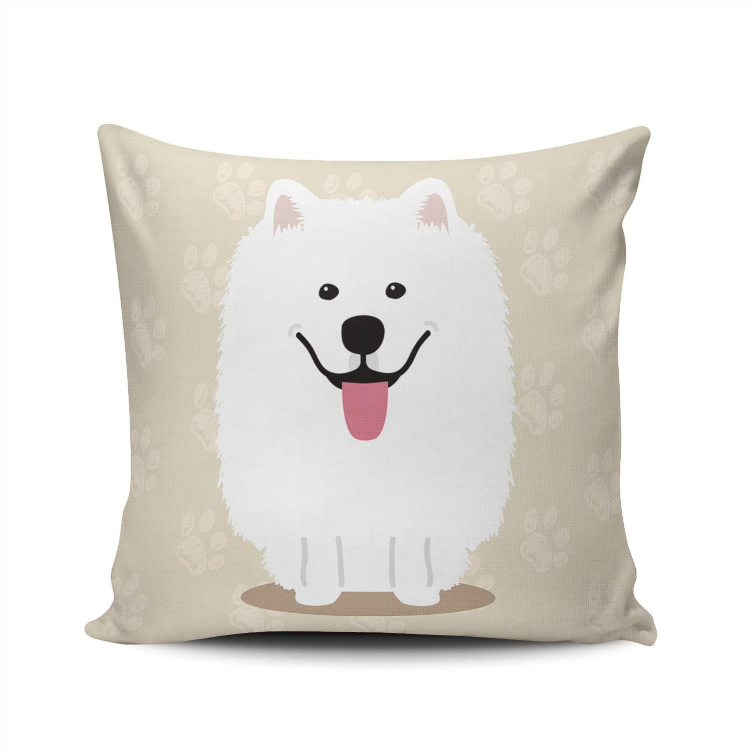 Samoyed Dog Throw Pillow Cover - 20x20 Inch Double-Sided Printed Square Decorative Pillow Case with Hidden Zipper | Cute Home Decor for Living Room, Bedroom & Sofa