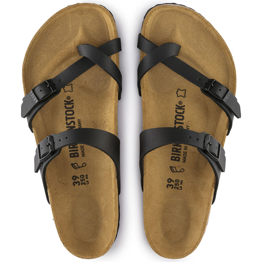 Birkenstock Women's Mayari Birko-Flor Sandals - Classic Footbed, Black | Comfortable & Stylish for Casual Wear, Beach, and Everyday Use