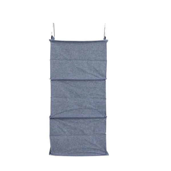 Household Essentials Hanging Cotton Blend Closet Organizer with 3 Storage Shelves - Space Saving Wardrobe Storage for Clothes, Shoes & Accessories | Perfect for Bedroom, Closet & Dorm Organization