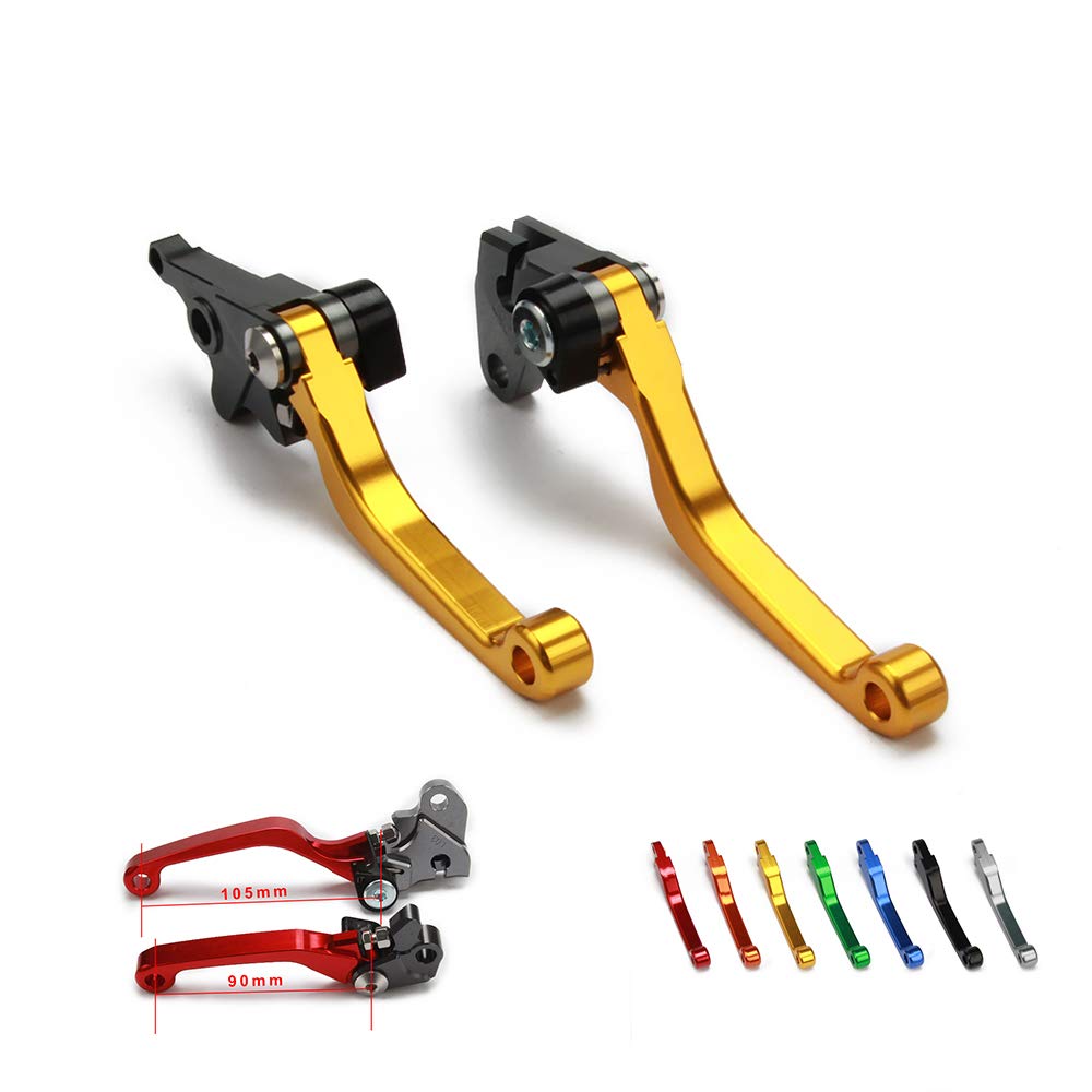 Foldable Clutch Brake Lever for Honda CRF230F 2003-2009 Dirt Bike - Gold CNC Billet Pivot Design - Perfect for Off-Road, Enduro & Motocross Riding