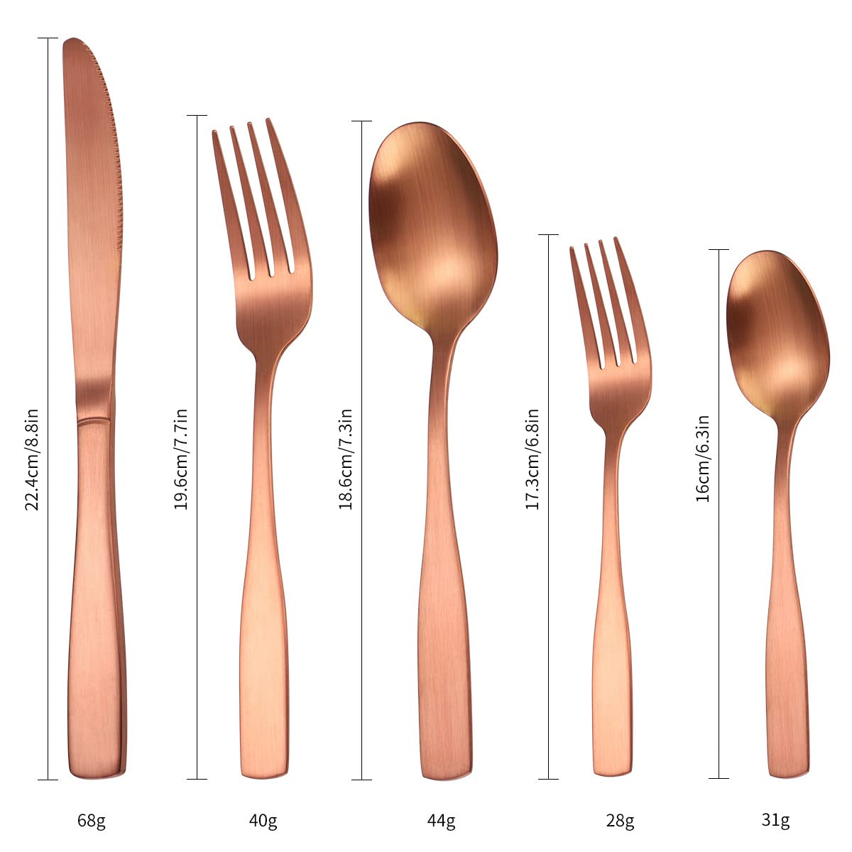 40-Piece Stainless Steel Silverware Set for 8 - Knives, Forks & Spoons - Durable Cutlery Set for Everyday Dining, Dinner Parties & Restaurant Use