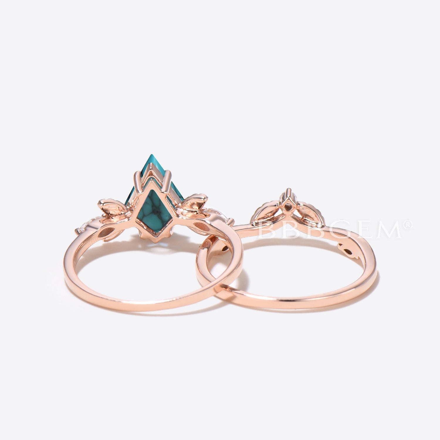 Natural Turquoise Engagement Ring - Handcrafted Kite Cut Leaf Design for Women | Perfect for Weddings, Anniversaries & Special Occasions