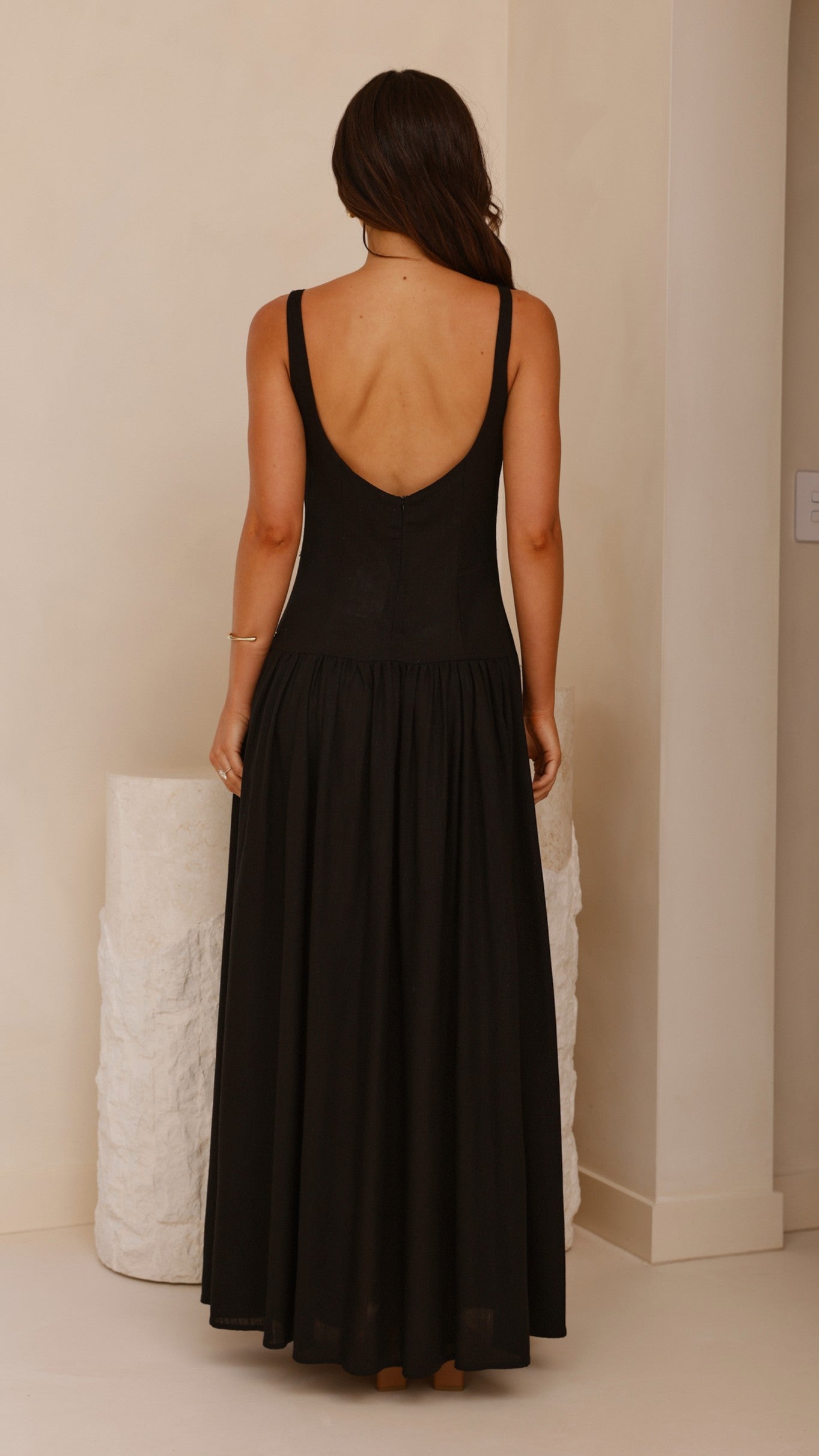 Kora Maxi Dress for Women - Elegant Black Long Flowy Dress for Summer, Beach, Party & Casual Wear