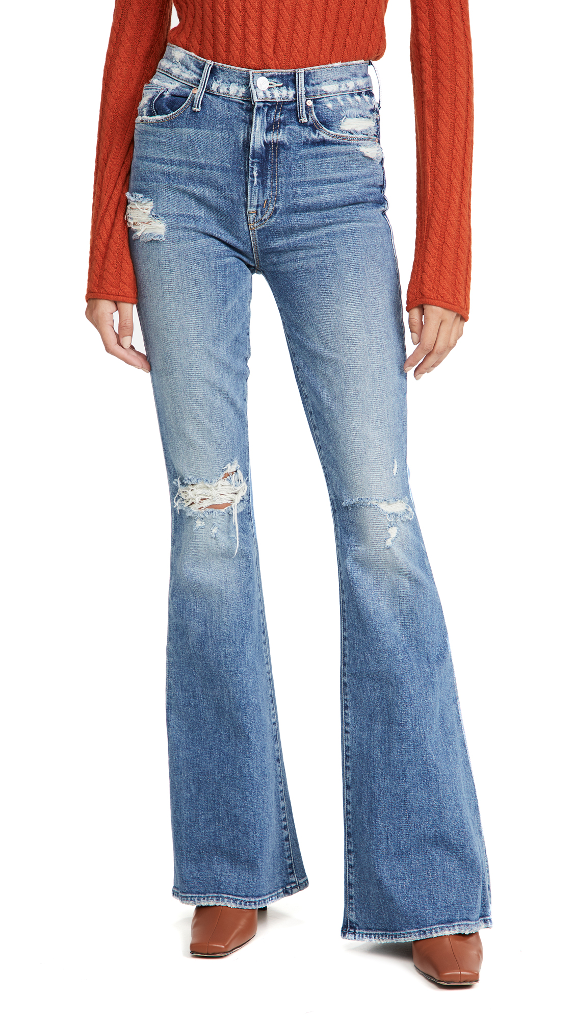 MOTHER Women's Superior The Super Cruiser Jeans - High Waist Stretch Denim Pants for Casual Wear & Everyday Comfort