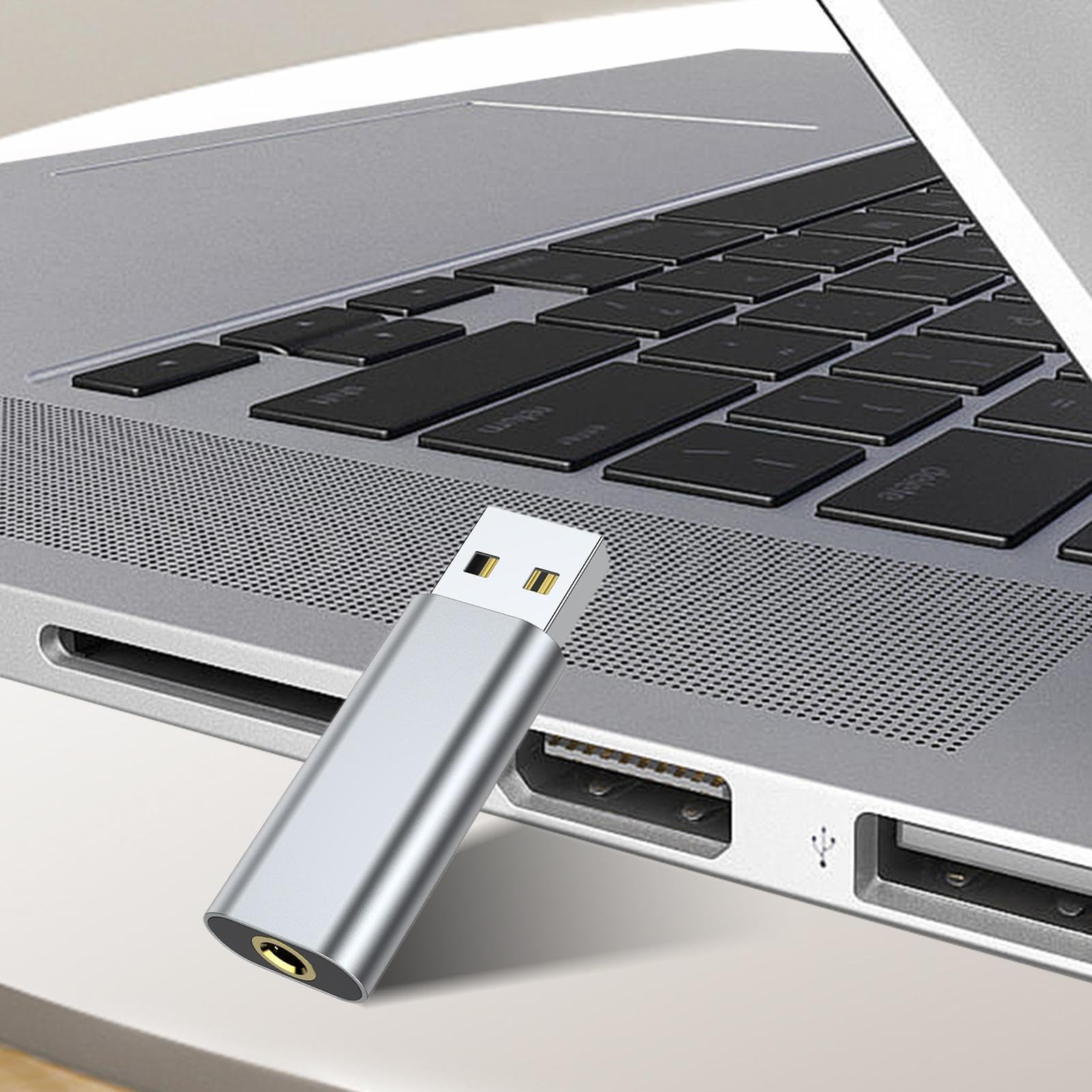 USB External Sound Card with 3.5mm Headphone Jack - Plug & Play Audio Adapter for Gaming Headsets (Perfect for League of Legends, PC Gaming & Online Meetings)