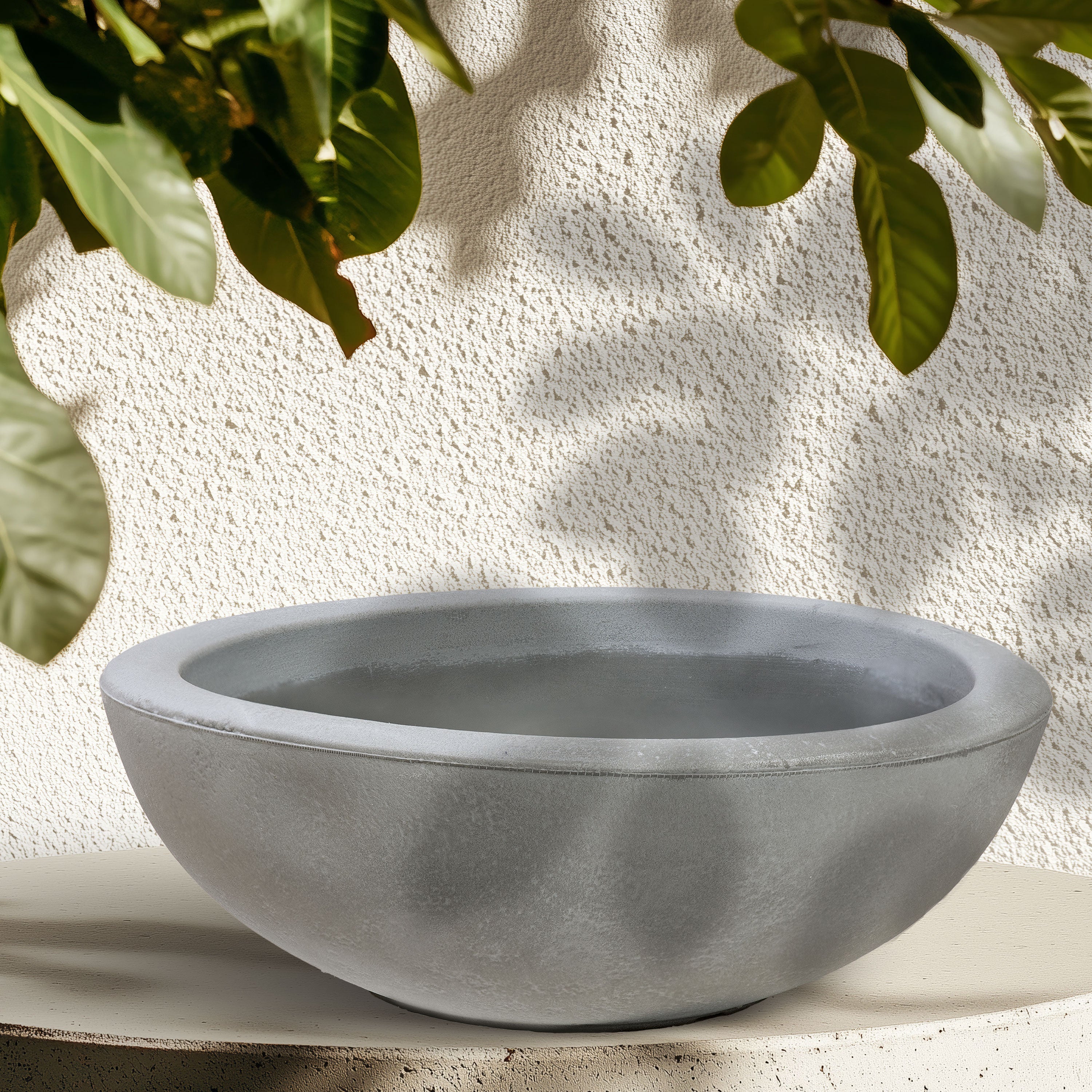 20.75 Inch Sunnydaze Percival Polyresin Outdoor Planter Bowl - Durable Garden Decor for Patio, Porch & Backyard Landscaping