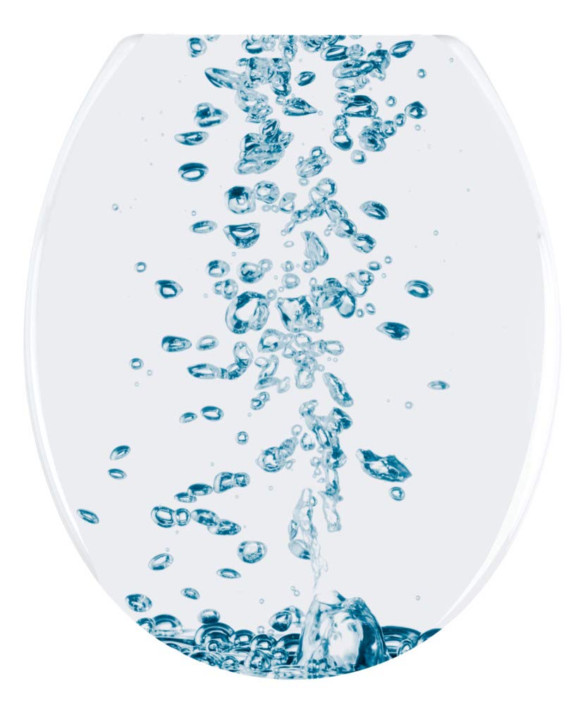 Wenko Rustproof Stainless Steel Toilet Seat with Soda-Resistant Coating, 37.5 x 44.5 x 10 cm, Multicolor - Perfect for Modern Bathrooms & High-Traffic Restrooms
