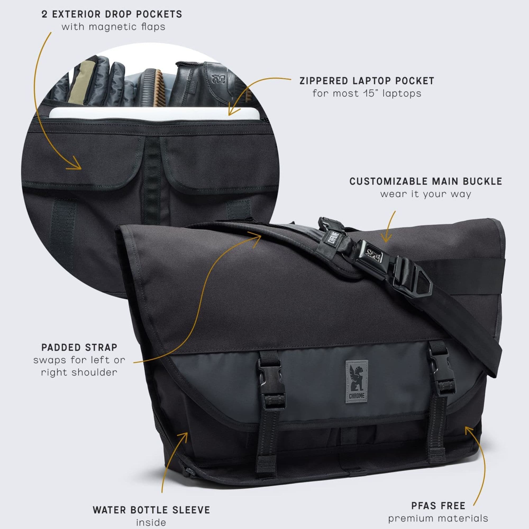Citizen 24L Messenger Bag for Men & Women - Waterproof Laptop Backpack with USB Charging Port - Perfect for Work, Travel & School Commute