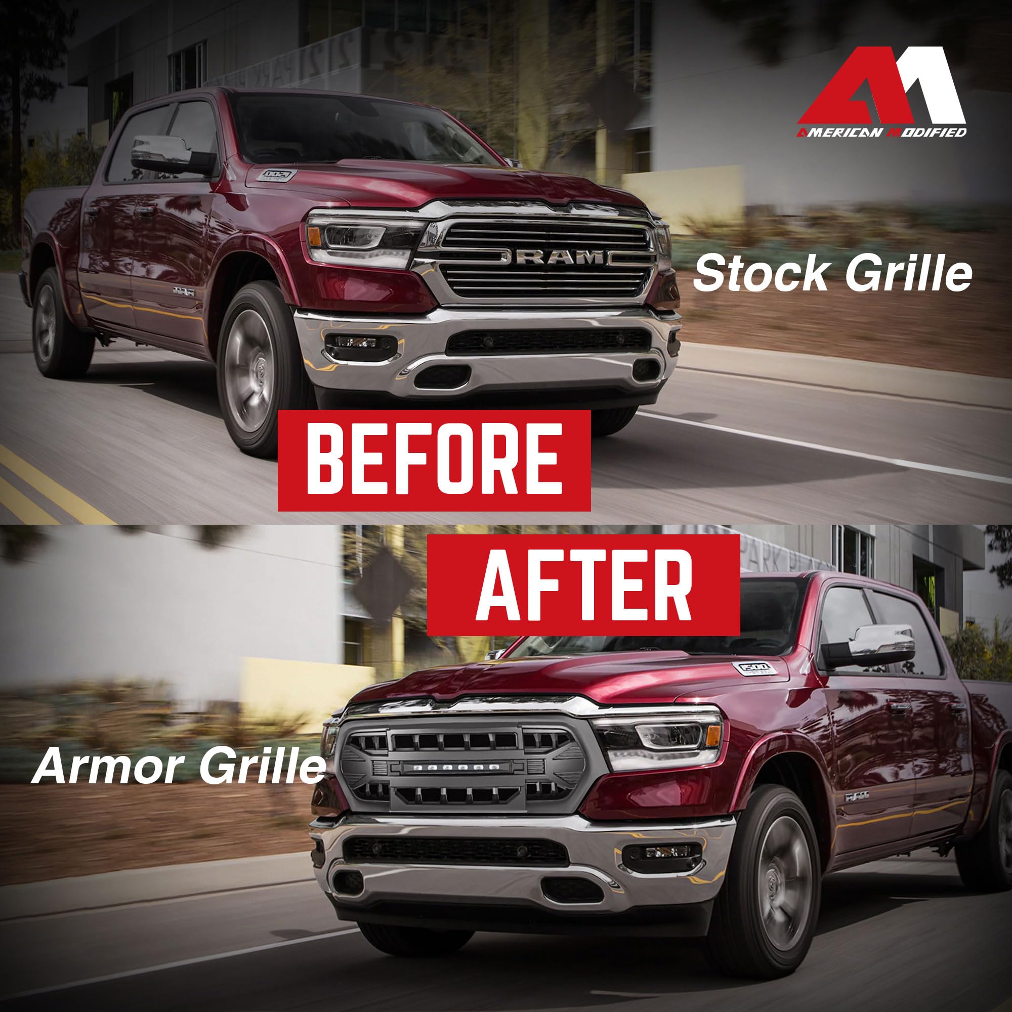 **2024 Dodge Ram 1500 Grille with LED Lights – Heavy Duty Off-Road Armor Grille Compatible with Big Horn, Laramie, Lone Star & Tradesman (2019-2024) – Upgrade for Truck Protection & Style**    *(Perfect for Off-Roading, Truck Customization & Enhanced Durability)*