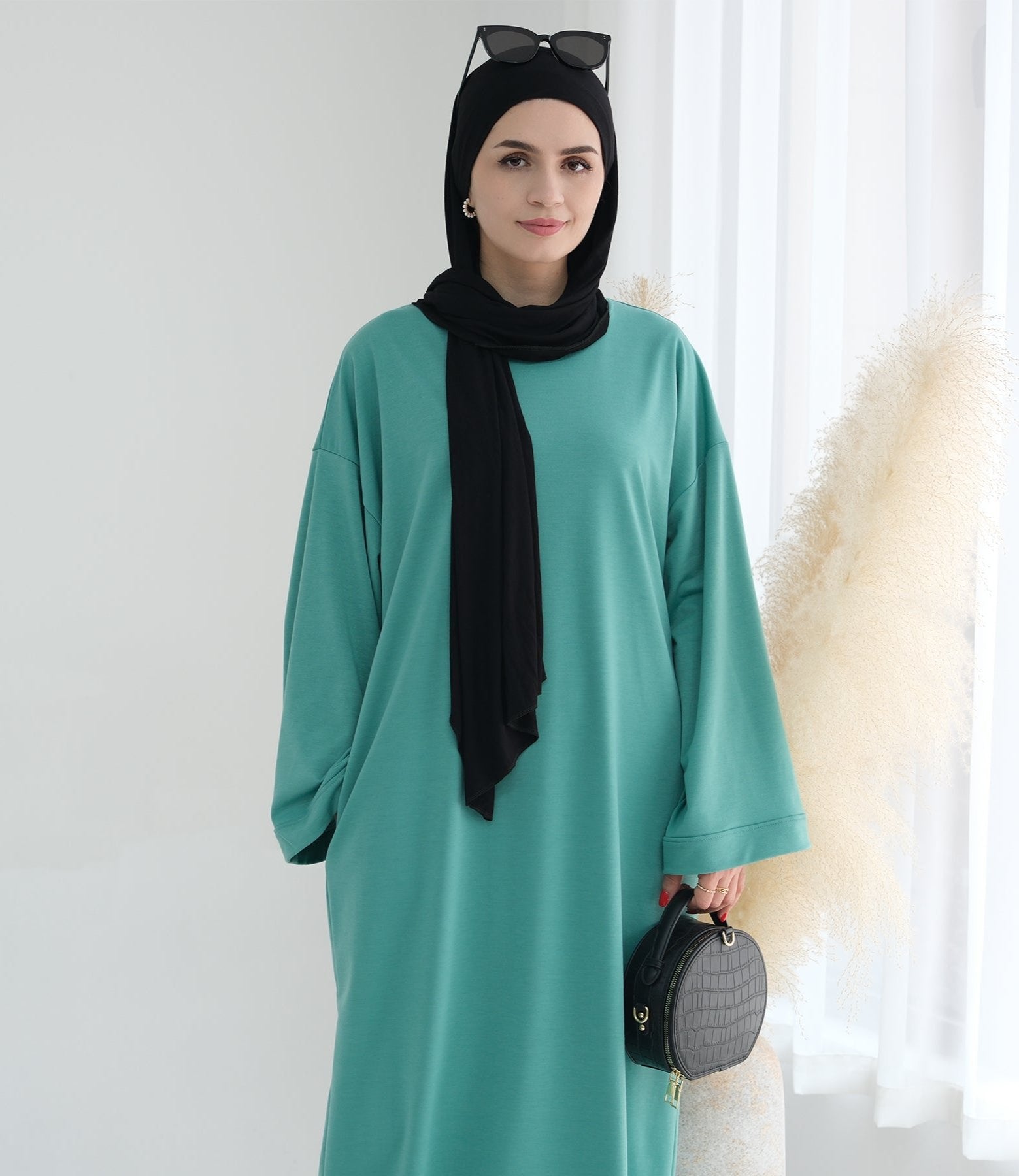Ava Knit Maxi Dress for Women - Flowy Long Summer Dress in Aqua Green | Perfect for Beach Vacations, Date Nights & Casual Outings