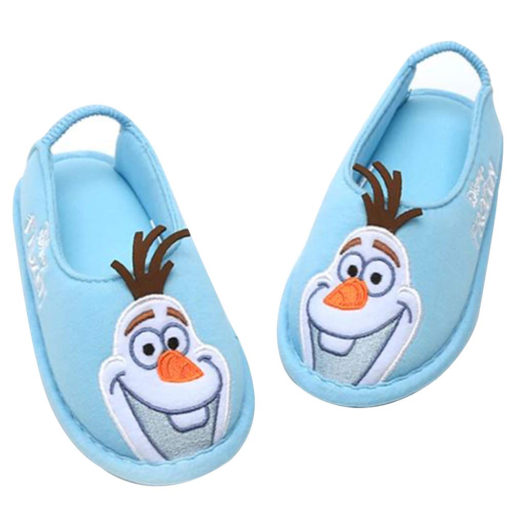 Joah Store Frozen Olaf Blue Slippers for Girls - Soft & Comfy Indoor House Shoes for Kids | Disney Princess Inspired Bedroom & Lounge Slippers