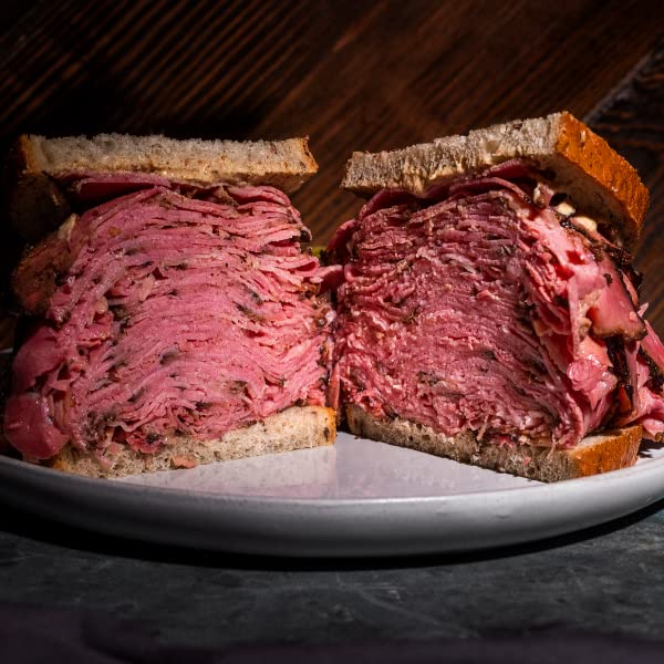 Carnegie Deli New York Pastrami Sandwich Kit - Authentic Pastrami, Rye Bread, Mustard & Pickles (Serves 4) | Perfect for Family Dinners, Picnics & Game Day Snacks