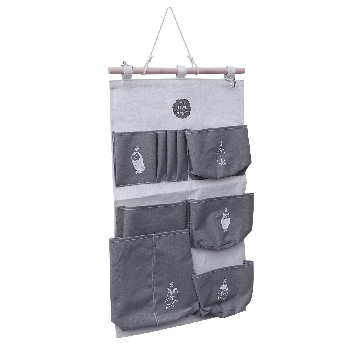 Fashion Wall Hanging Storage Organizer with Multiple Pockets - Over The Door Hanging Closet Organizer for Magazines, Accessories & Home Organization (Grey) - Perfect for Bedroom, Closet & Bathroom Storage Solutions