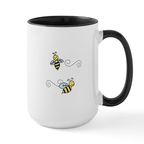White/Black Inside - Bees Mugs