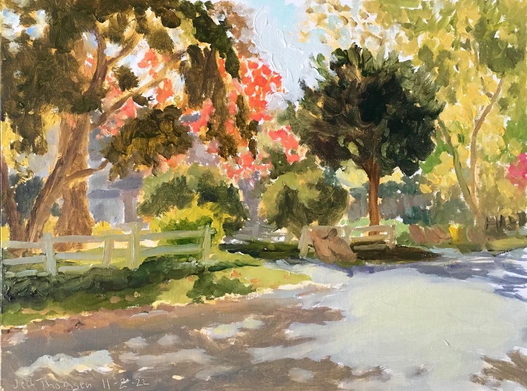 Jeff Thomsen: Autumn Street Scene Painting - Perfect for Home Decor & Art Collectors | Wall Art for Living Room, Office & Gifts