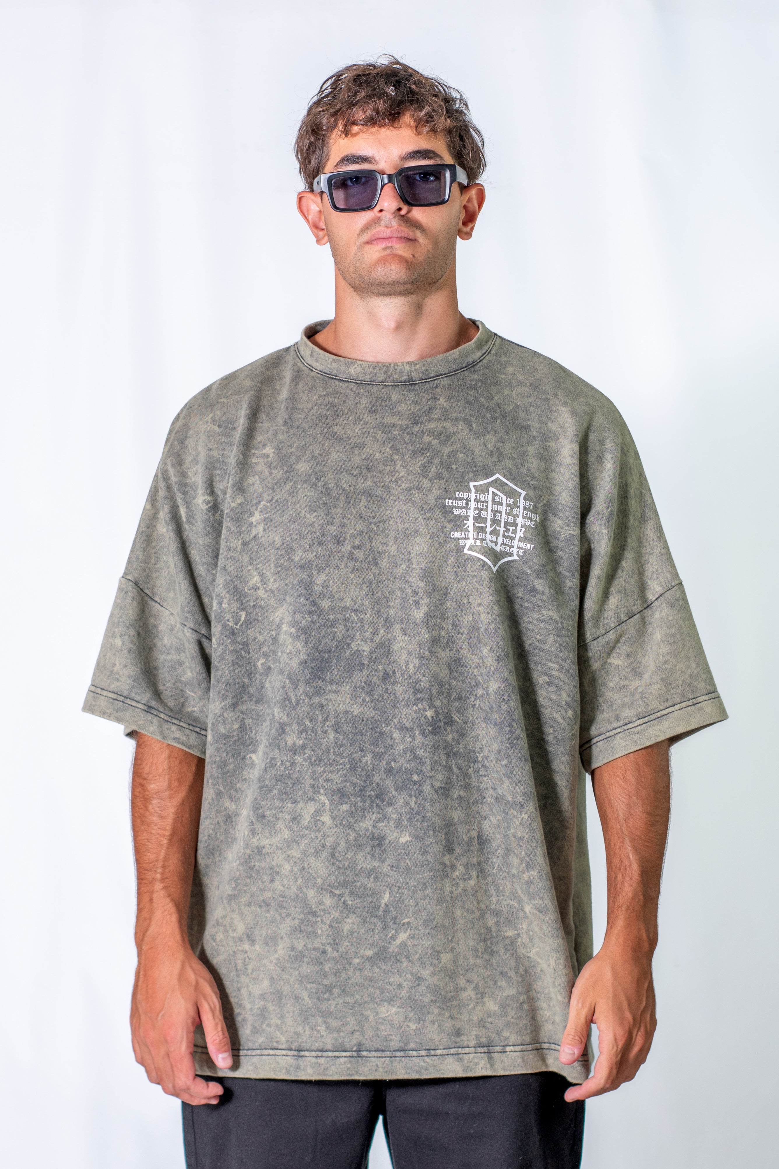 Ocn H Acid Process Green T-Shirt for Men & Women | Eco-Friendly Dyeing | Casual & Streetwear Fashion | Perfect for Everyday Wear, Outdoor Activities & Sustainable Fashion Lovers