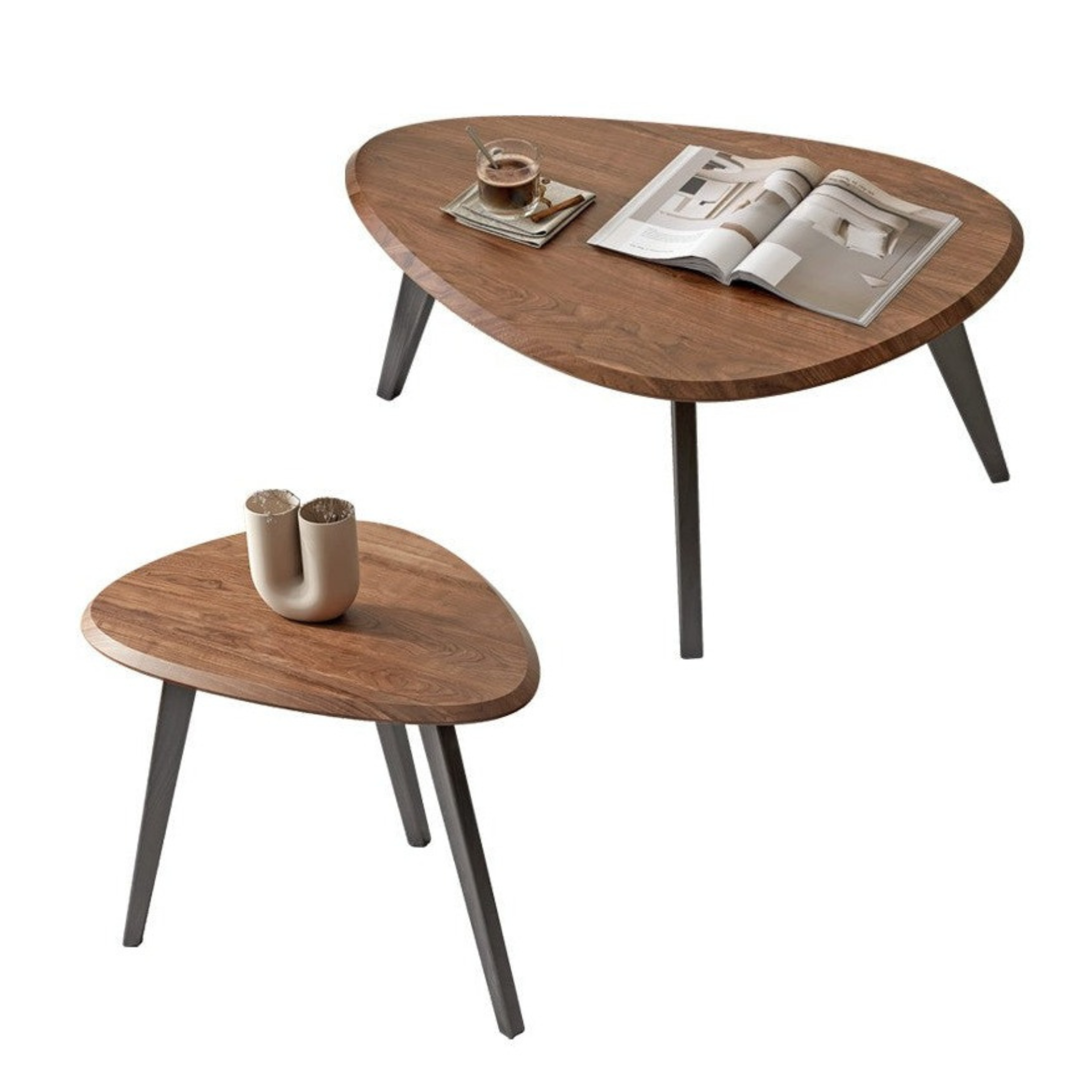Solid Black Walnut Wood Coffee Table - Handcrafted Modern Living Room Furniture for Home Decor & Entertaining
