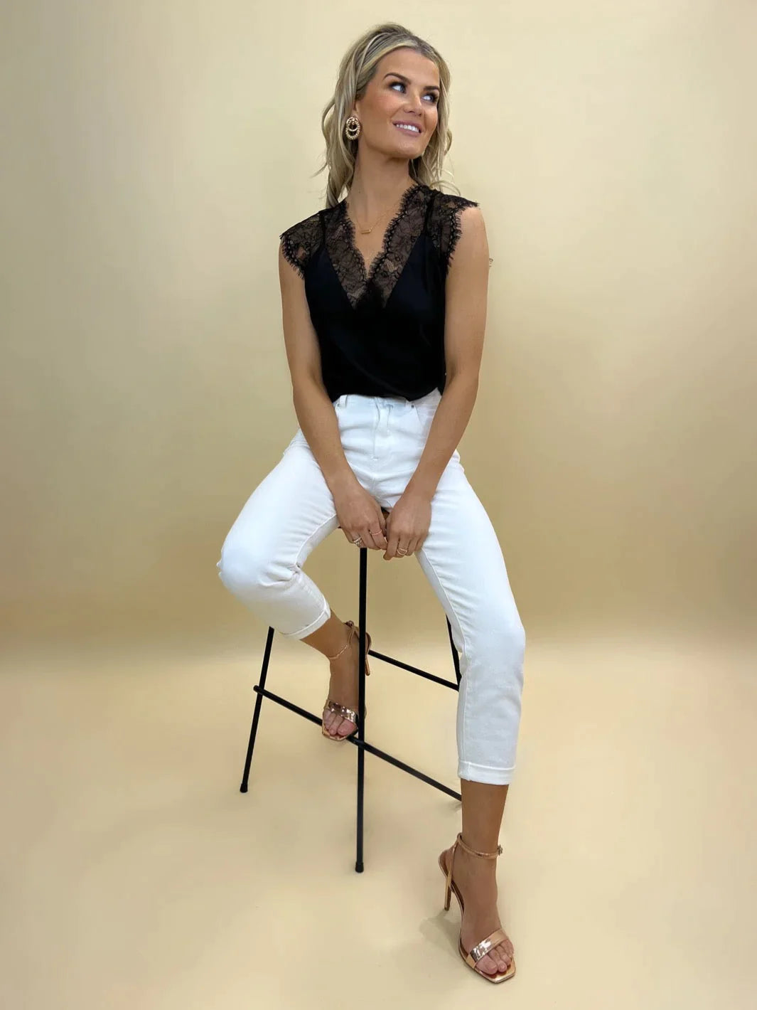 Lauren Lace Cami Top for Women - Elegant Black Lace Camisole for Layering, Evening Wear & Special Occasions