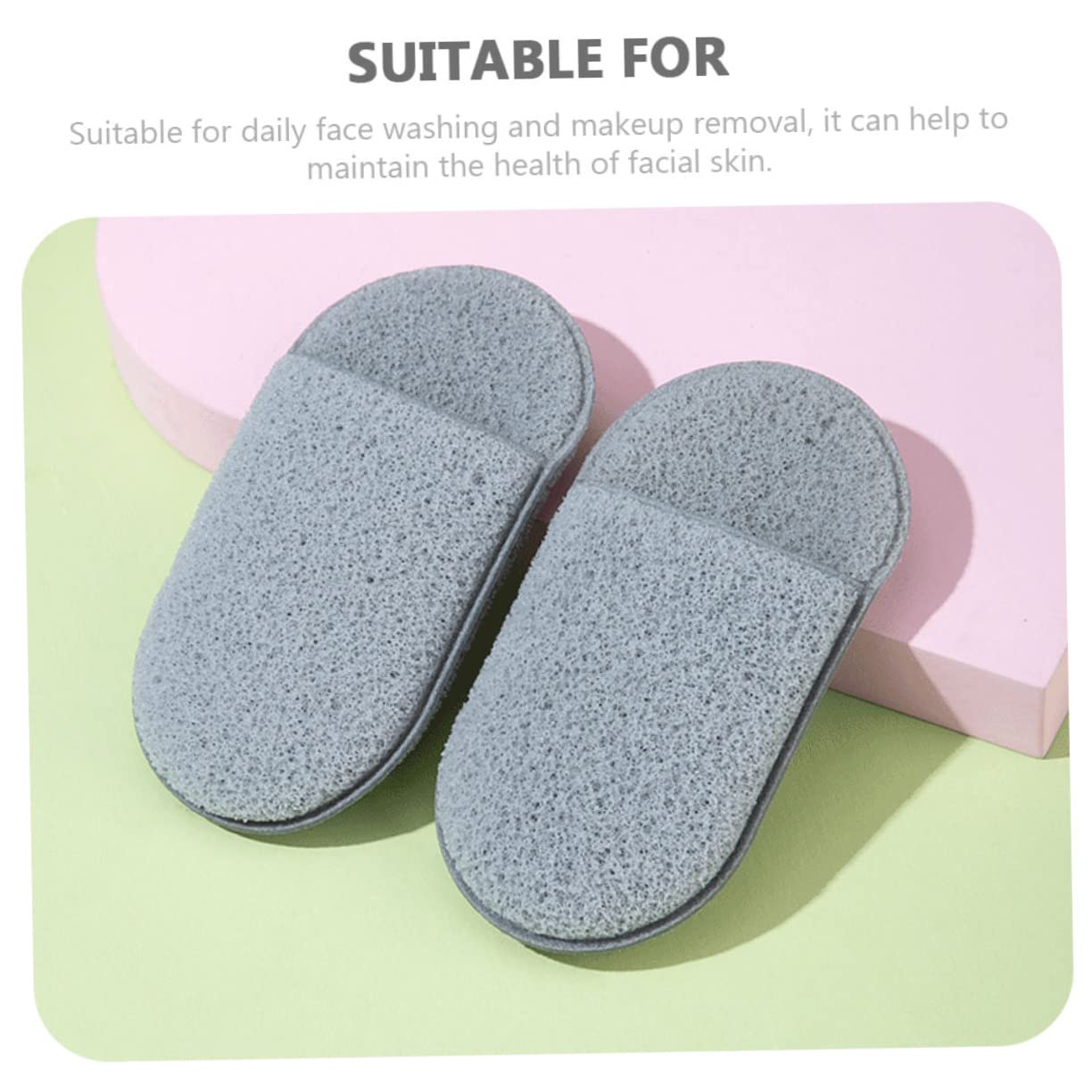 FRCOLOR Natural Facial Cleansing Sponges - Gentle Makeup Remover Pads & Exfoliating Scrubber for Daily Skincare Routine | Soft Washable Reusable Beauty Tools for Sensitive Skin