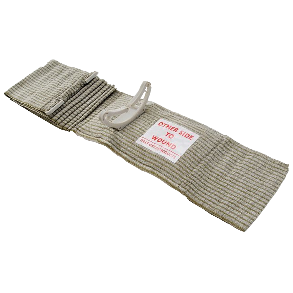 FIRSTCARE Military Trauma & Hemorrhage Control Bandage 10 x 17cm (Green) - Emergency First Aid for Combat, Outdoor Survival & Tactical Situations