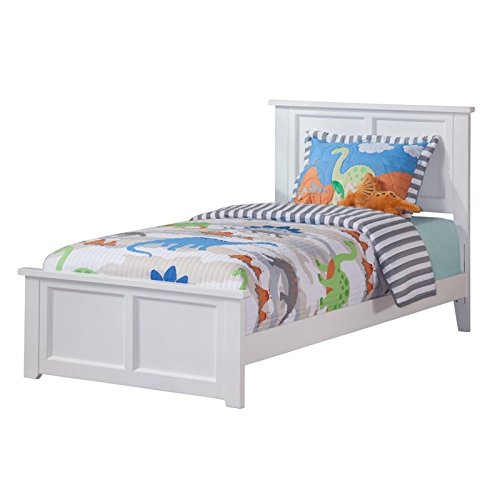 Roseberry Kids Farmhouse Solid Wood Twin XL Platform Bed with USB Charger - White - Perfect for Kids' Bedrooms, Guest Rooms & Small Spaces