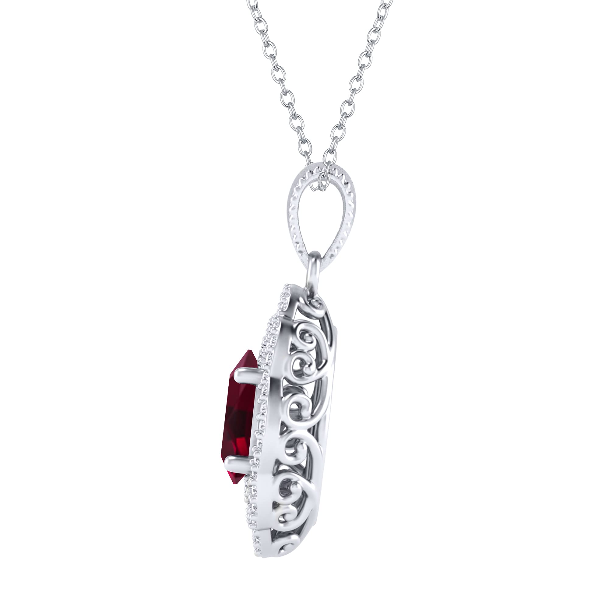 Sterling Silver White Topaz Drop Pendant Necklace with 18 Inch Chain - Elegant Jewelry Gift for Women, Perfect for Weddings, Parties & Everyday Wear