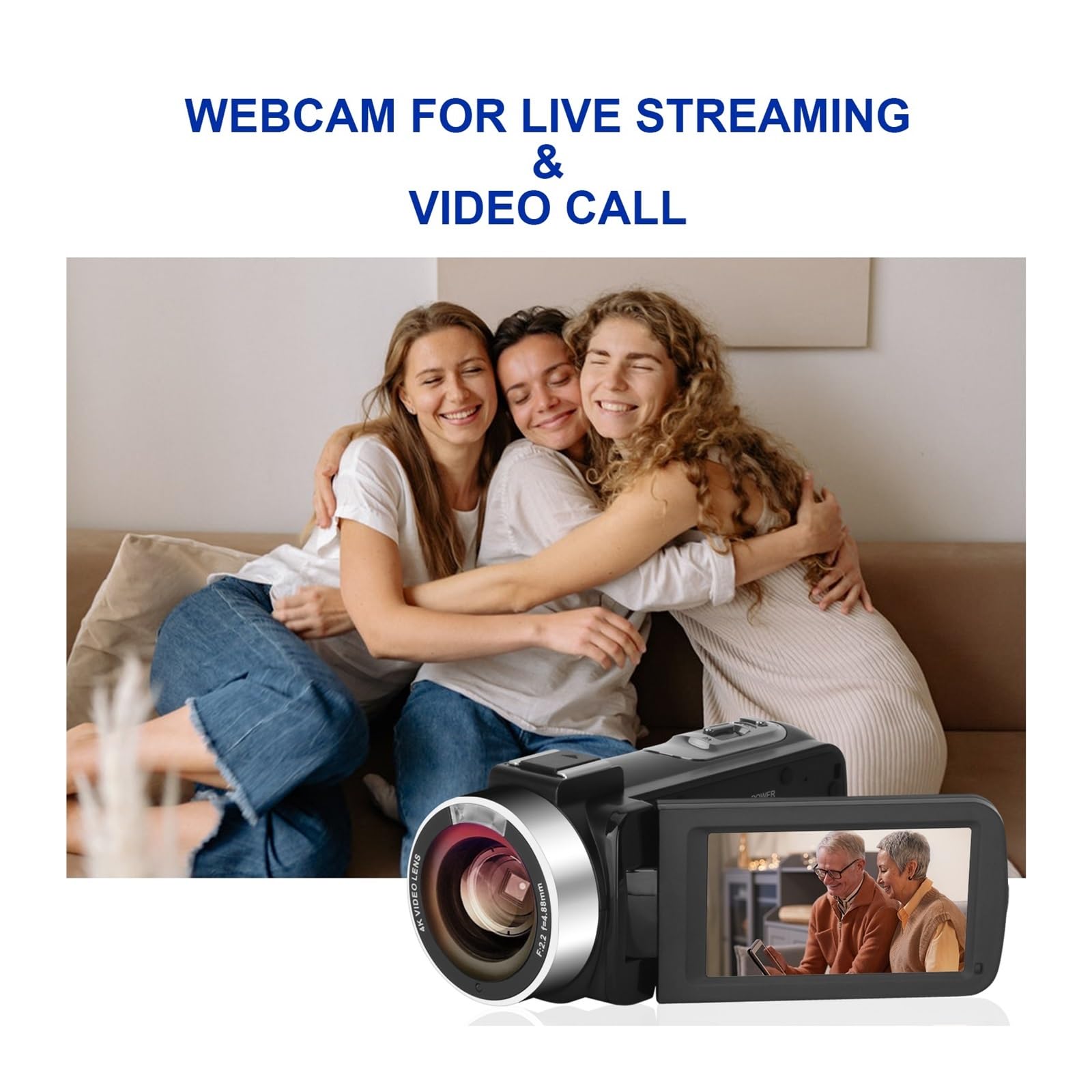4K Digital Video Camera with WiFi & 18X Zoom - UHD Vlogging Camera for YouTube, Live Streaming, Webcam, Travel & Sports Recording (Includes 32GB SD Card)