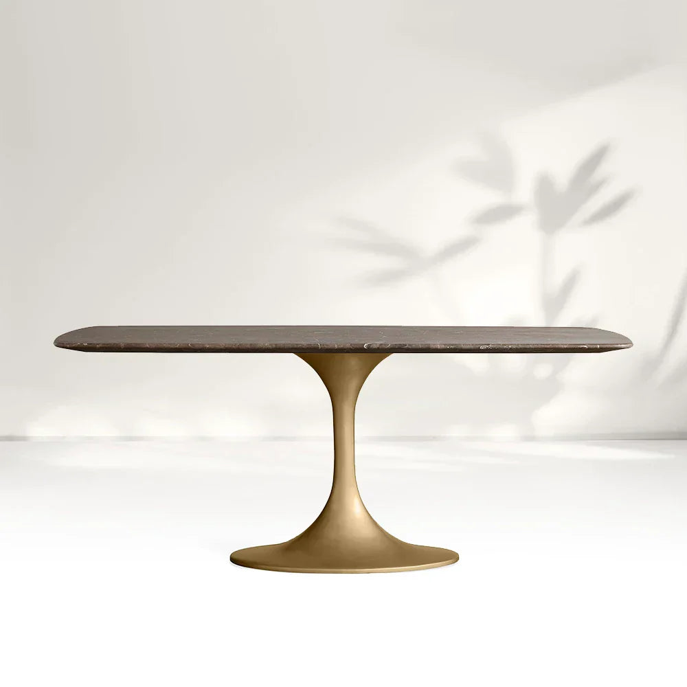 Saint Germain Stone Dining Table with Launette Base - Elegant Modern Dining Room Furniture for Home & Restaurant Use