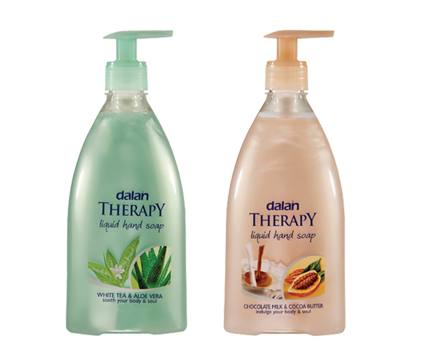 Premium 2-Pack Exotic Scented Hand Soap Set - Aloe Vera & White Tea + Cocoa Butter & Chocolate Milk (400ml Each) | Luxury Bathroom & Kitchen Soap for Home, Spa, and Gift Giving