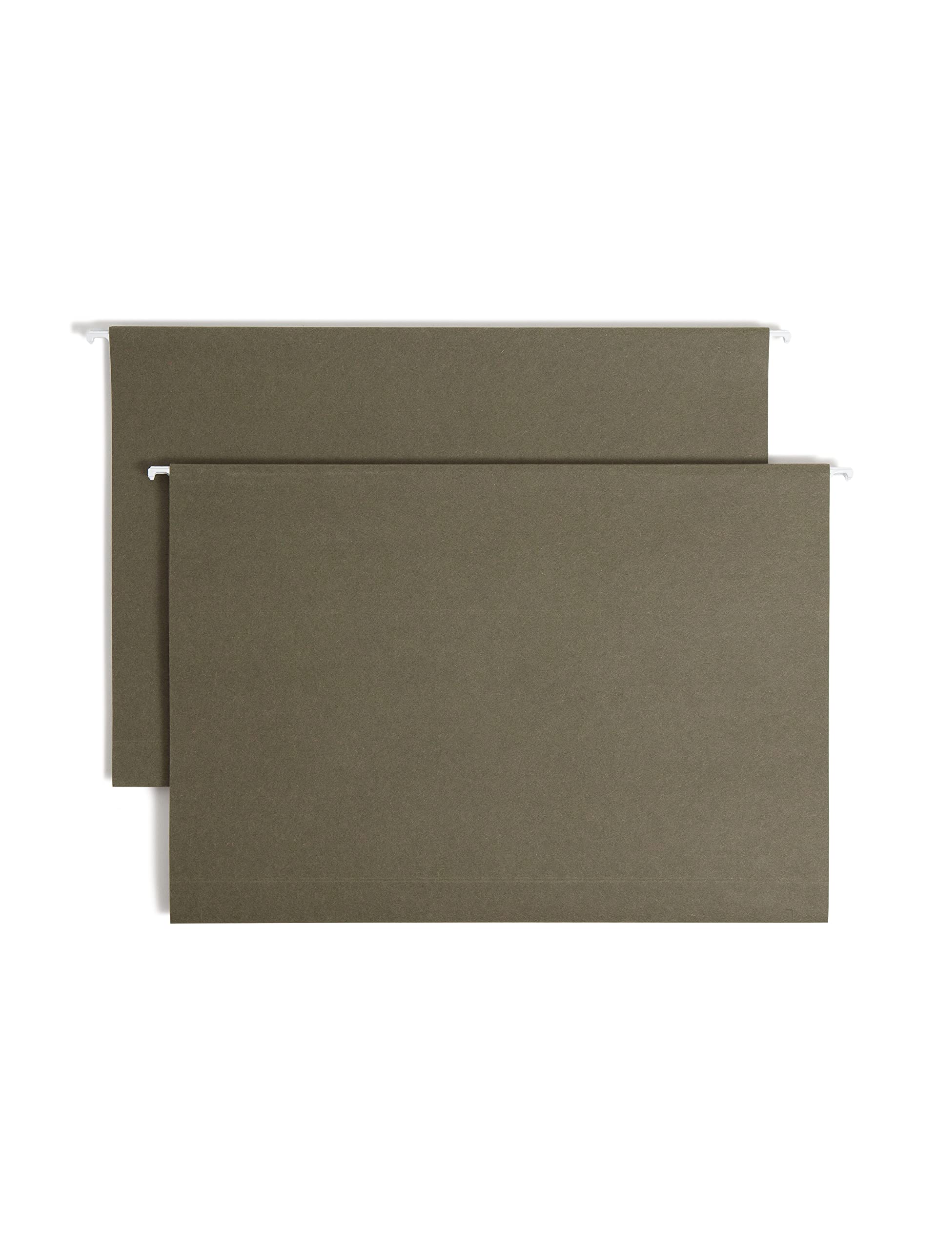 Smead 100% Recycled Box Bottom Hanging File Folders, 2 Inch Expansion, Legal Size, Green, 25-Pack (65095) - Perfect for Office Organization, Document Storage, and Filing Cabinets
