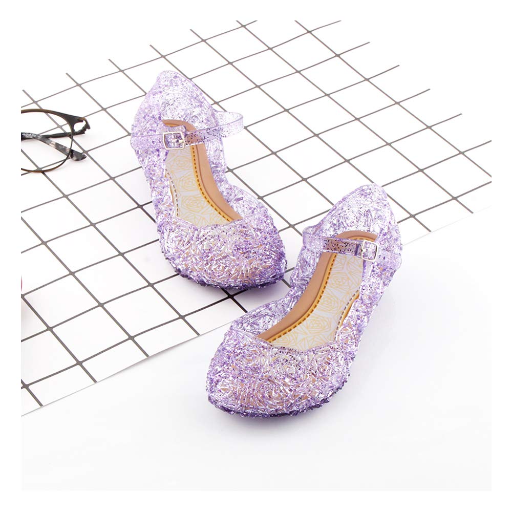 TechCity Princess Girls Sandals - Sparkly Dress Up Dance Party Shoes for Kids | Toddler Mary Jane Jelly Sandals for Cosplay, Birthday & Special Occasions