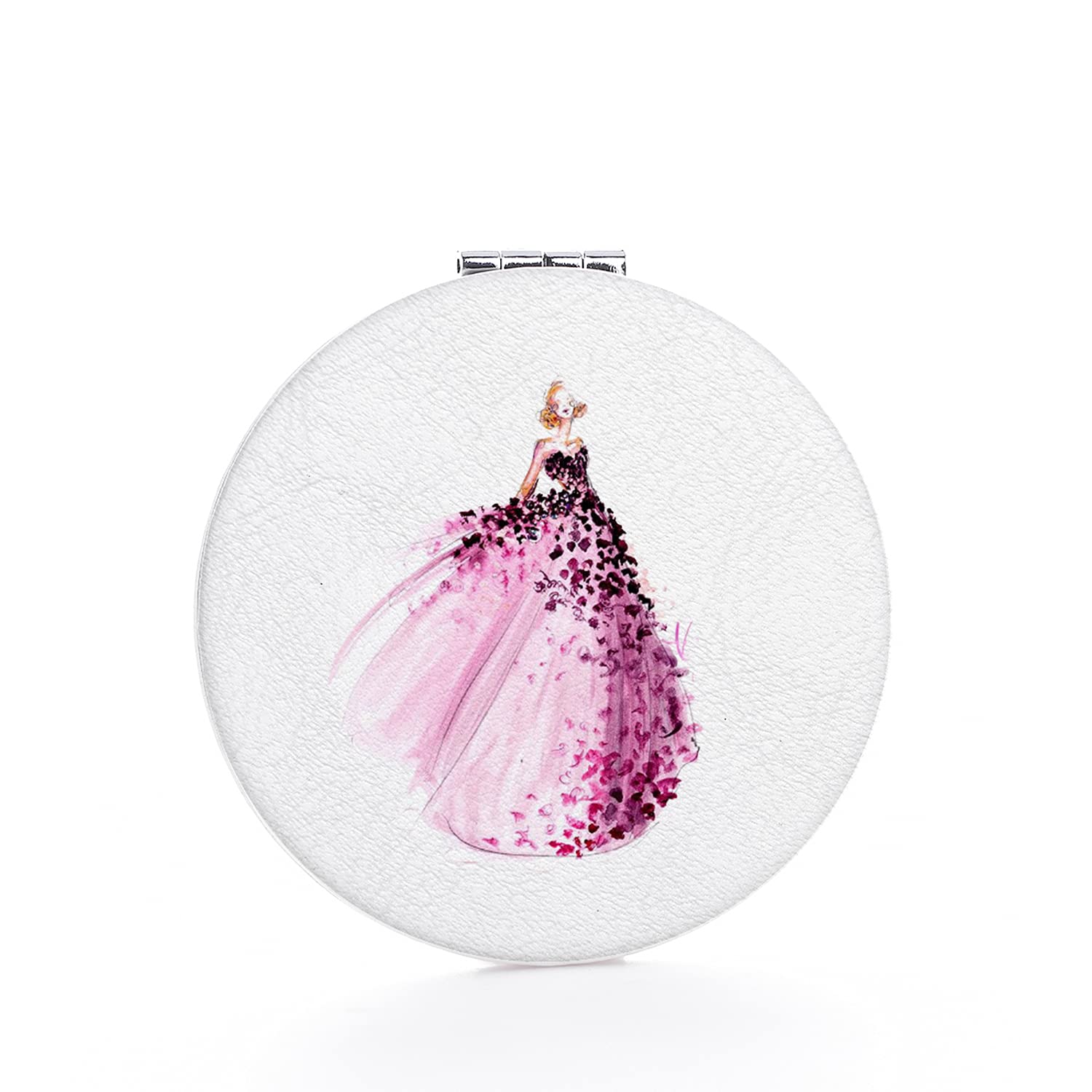 Vanity Mirror for Women - Shatterproof Double Sided Magnifying Hand Mirror with 2 Designs, Portable Round Compact Makeup Mirror - Perfect Gift for Mother, Daughter & Kids (Home, Travel, Dressing Table)