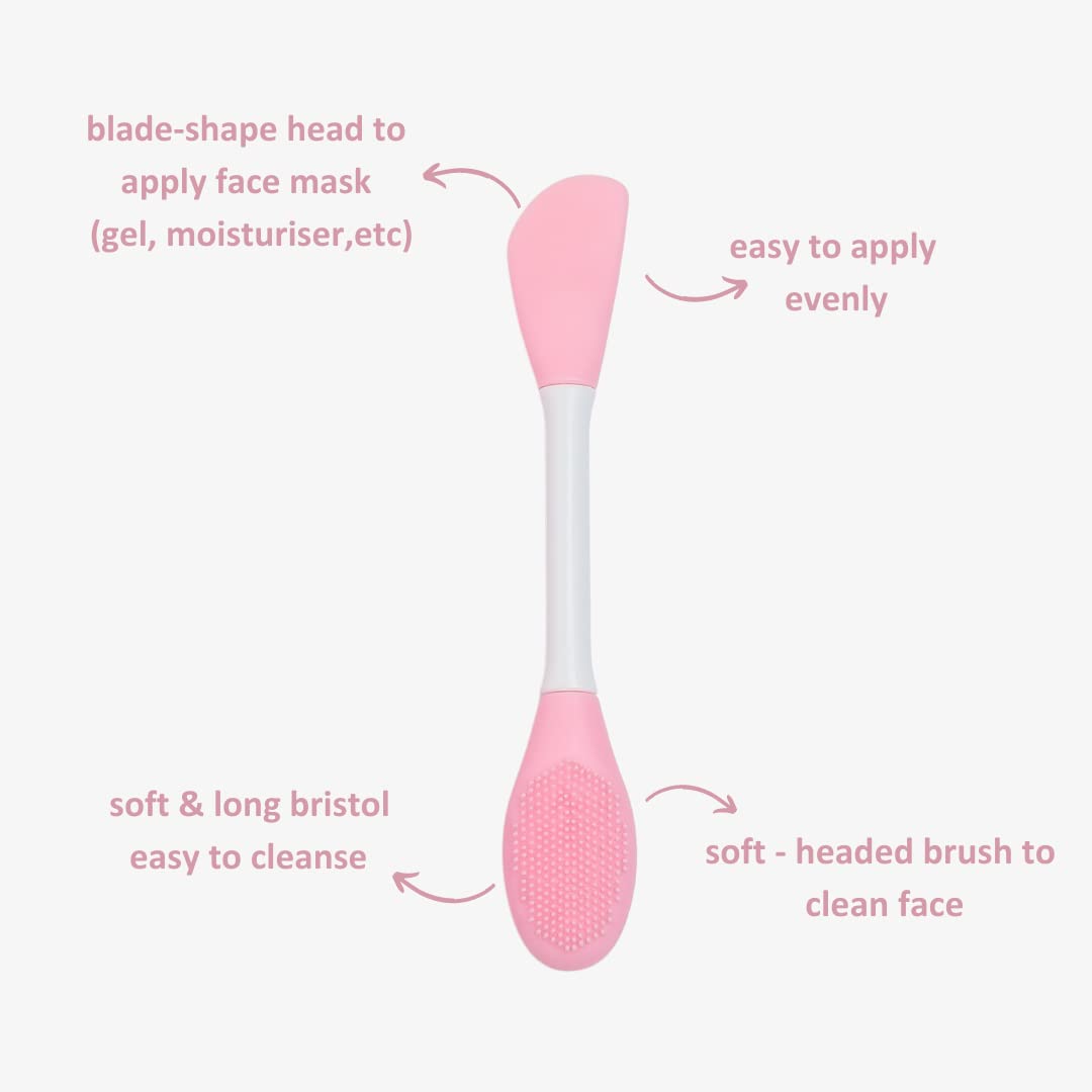 Noiant 2-in-1 Silicone Face Mask Applicator & Makeup Brush - Double-Ended Facial Mask Brush for Mud, Clay, Charcoal Masks - Soft Beauty Tool for Cream & Lotion Application - Perfect for Spa, Home Skincare & Professional Makeup